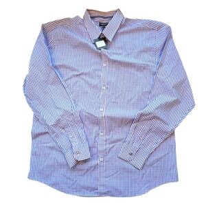 J. Maverick New York Button Up Long Sleeve Blue & Pink Dress Shirt Men's  XXL